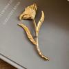 Zinc Zinc Alloy Tulip Brooch Suit Charm Deco Clothing Pin Accessories Flower Bud Brooch  Valentine's Day Gift
