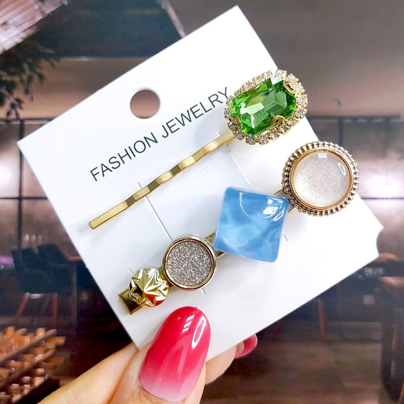 

Новый набор, женские заколки для волос, ювелирные изделия, модные аксессуары для волос с кристаллами для девочек, роскошные заколки с жемчугом и геометрическим рисунком, заколки, Рождественский подарок