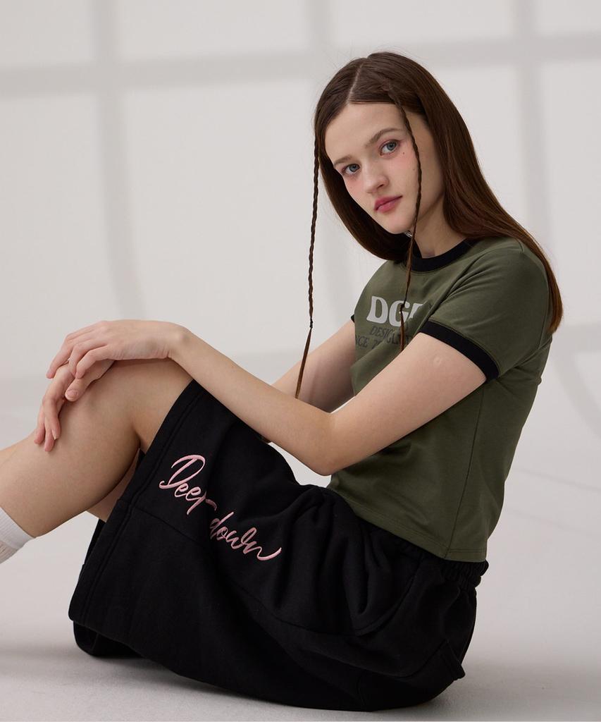 DANGLEDROP Dgdp Side Lettering Sweatshirt Bermuda Shorts Black