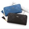 Women Long Wallet With Wrist Strap Tassel Zipper Clutch Phone Purse Ladies Handheld Purse