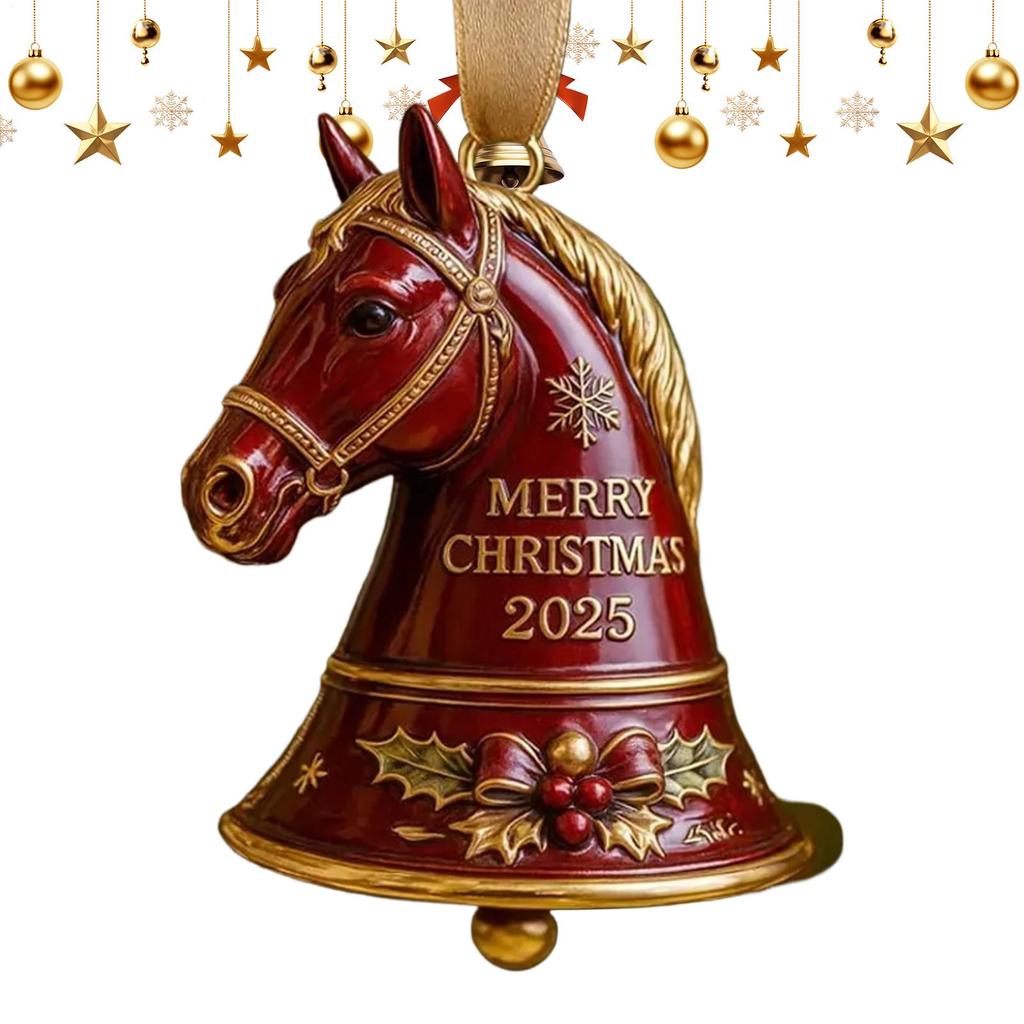 Christmas Ornaments Seasonal Decor Festive Keepsake Handmade 3D Horses Bells For Friends Family Holiday Indoor Outdoor Wall