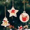 Creative Graffiti Wood Shapes 10Pcs 2D Wooden Christmas Ornaments, Blank DIY Craft Hanging Tags, Unfinished Blanks Tree Decorations, Slices