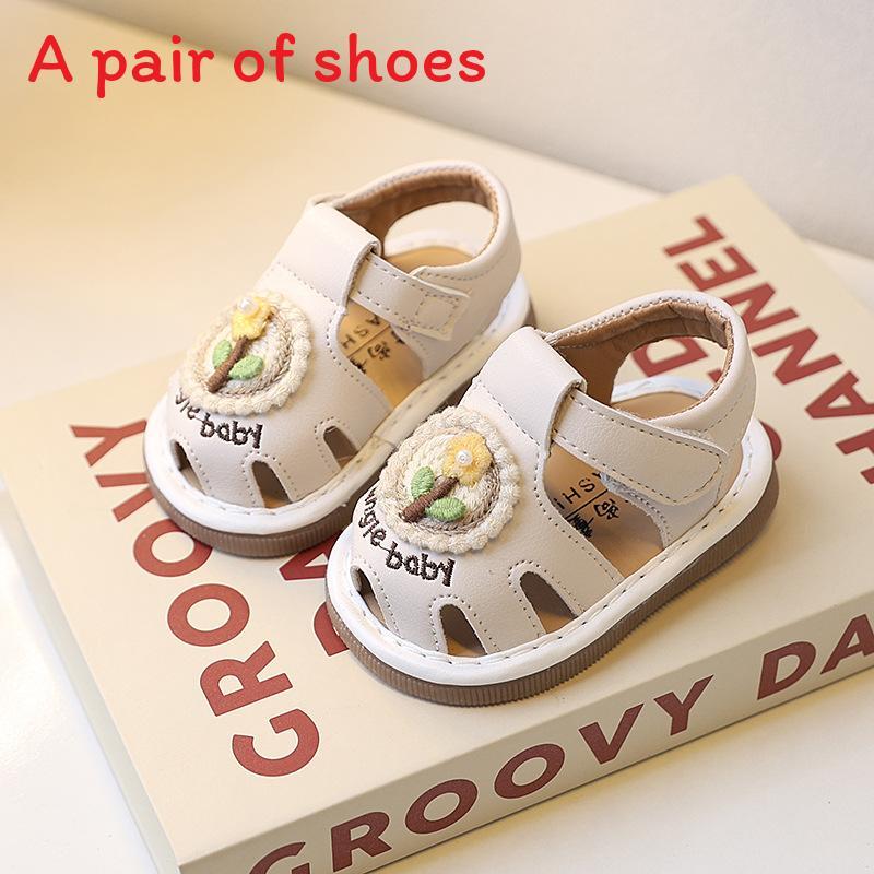 Summer Baby Girl Toddler Shoes With Soft Sole And Flower Design For Indoor Outdoor Play