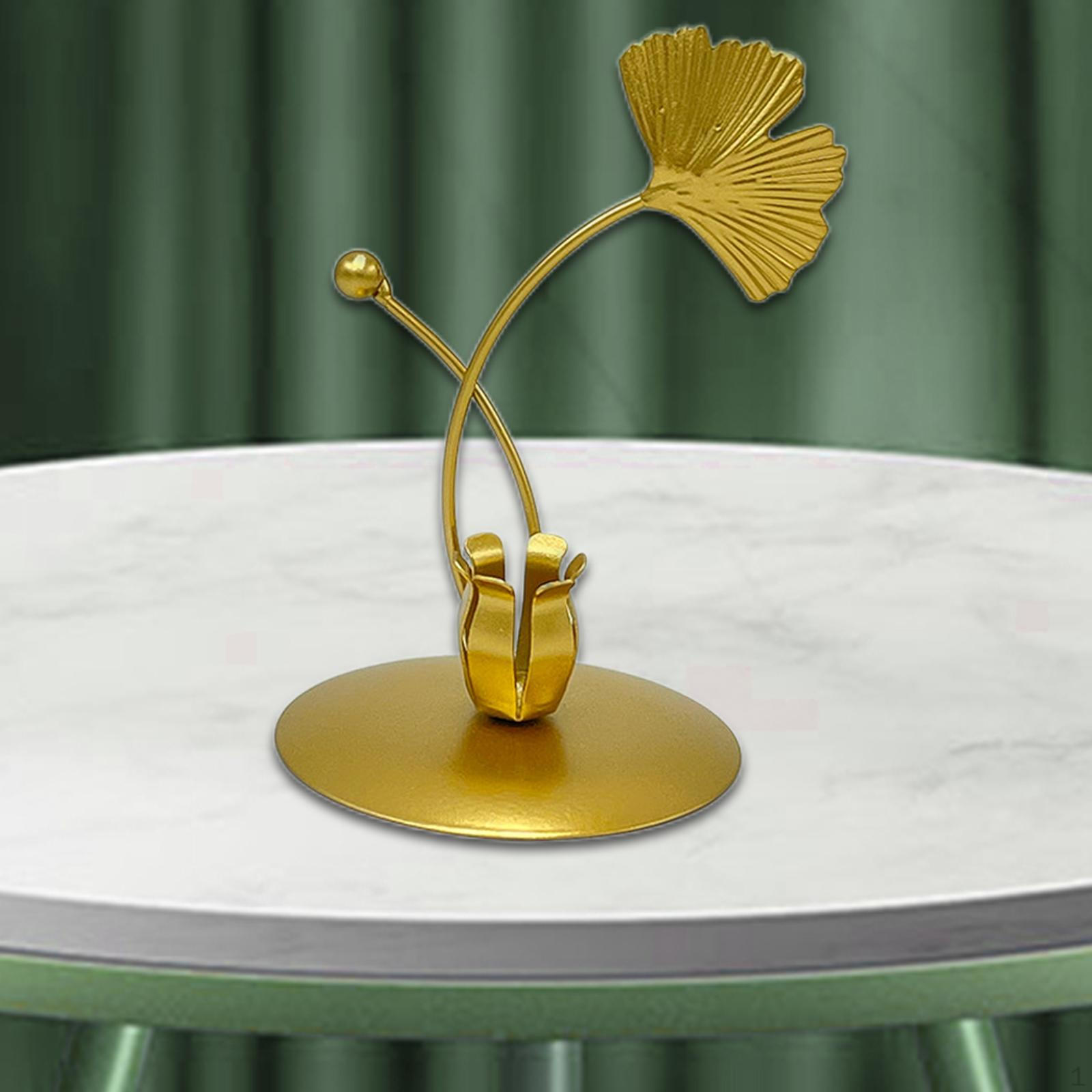 Flower Petals Candle Holder Coffee Centerpieces Metal Taper Candlesticks Stand Wedding 9x9x15cm
