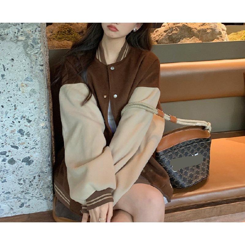 

New Sweater Women s Coat Students Loose Joker Korean Retro Jacket Baseball Uniform 3XL