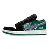 Jordan Air Jordan 1 Vintage Basketball Shoes Women's Low top Green/Black 553560-113(Team181-)