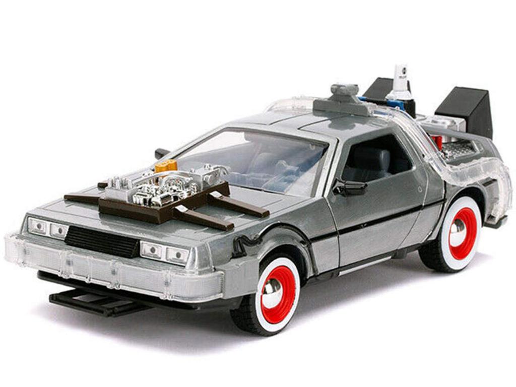 Back to the Future Part III Jada Toys Metals 1/24 Scale Diecast Car Time Machine Delorean with Light-Up
