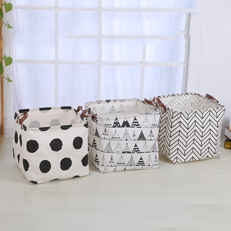 Waterproof Cotton & Linen Storage Basket - Creative, Durable Fabric Square Box for Home Use