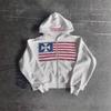 BeatStreet Automne Nouveau Drapeau National Design Minimaliste Collision de Couleurs Motif Sweat à Capuche Homme Harajuku Y2k Coupe Ample Fermeture Éclair Sweat en Coton