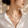 Fall In Love Interlocking Circles Pendant Necklace Women Rose Gold Silver Double Ring CZ Pendant Jewelry Gift for Anniversary Valentine's Day Daily