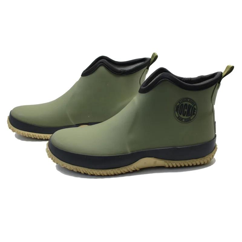 Men Rain Boots Outdoor Non Slip Fishing Boot Rubber Galoshes Men Ankle Rain Boots Waterproof Garden Work Shoes Botas Para Lluvia
