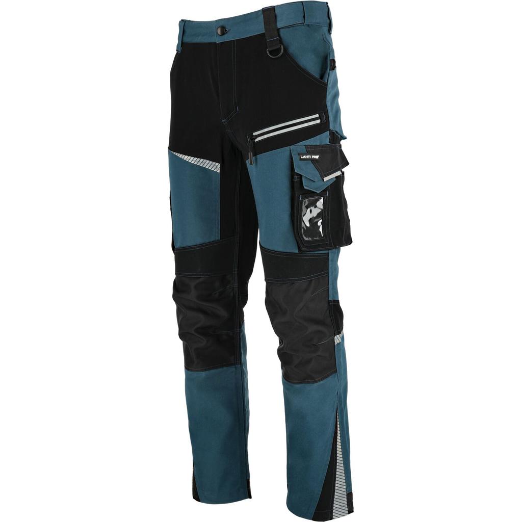 Turquoise-Black Trousers with Stretch Inserts, "2XL", Ce, Lahti