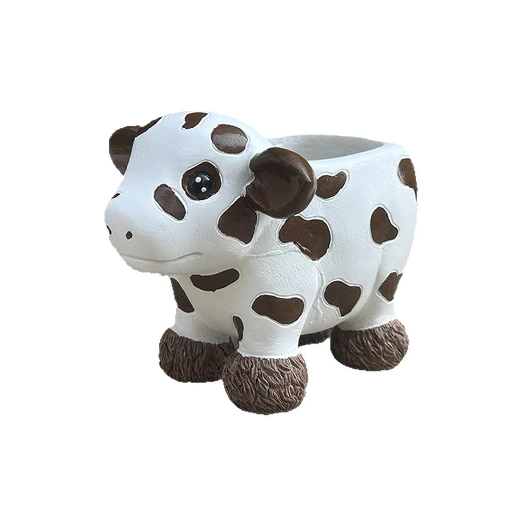 Exquisite Cow Resin Succulent Flower Pot for Garden & Indoor Decor