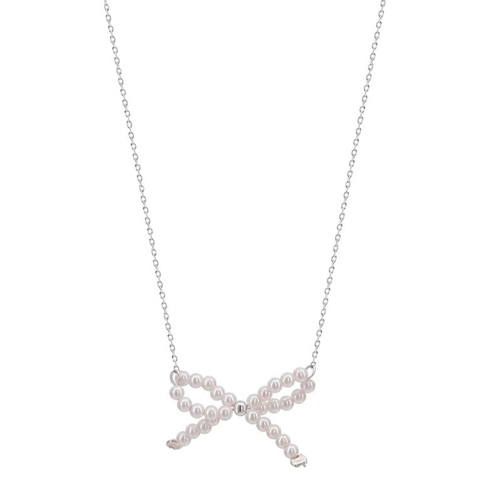 

Элегантные серьги-бантики из искусственного жемчуга, ожерелье с регулируемой цепочкой для женщин, уникальные модные украшения для шеи 1