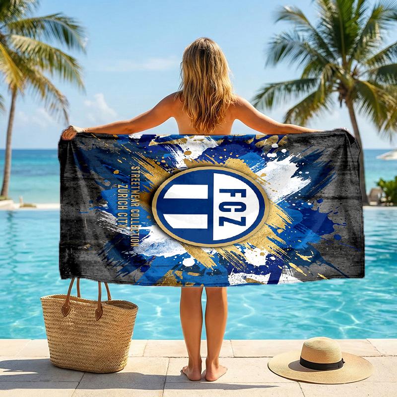 Telo Mare Asciugatura Rapida Stampa FC Zürich Microfibra Assorbente Portatile da Viaggio Asciugamano per Nuoto