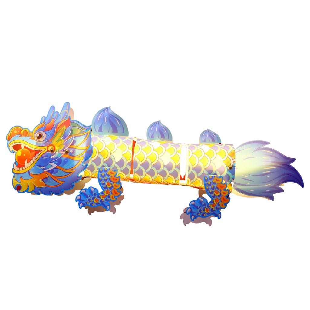 DIY Dragon Lantern Kit Portable Lighting Lantern Decoration Paper Toys Glowing Handmade Traditional Chinese Dragon Lantern