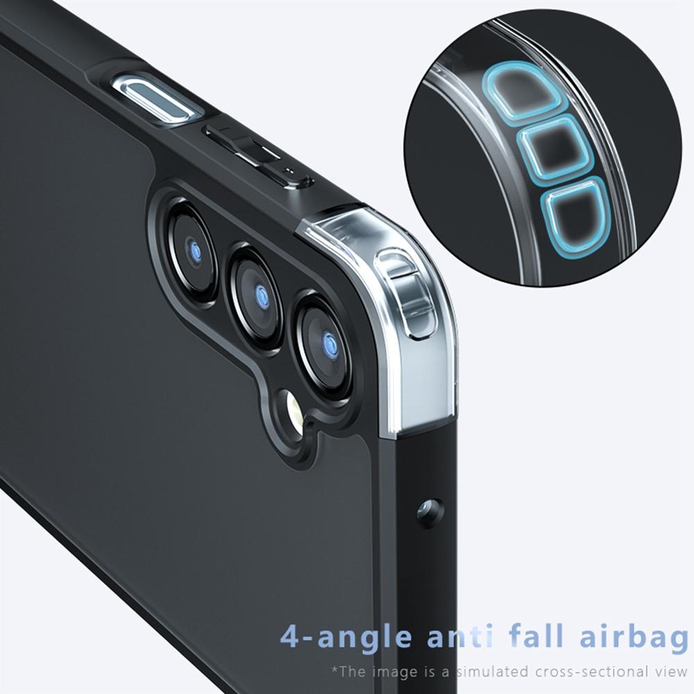 For Samsung Galaxy F16 5G/M16 5G Case Skin-Touch TPU + PC Matte Phone Back Cover, Transparent Black