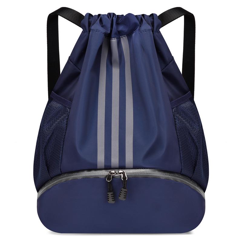 Lightweight Water-Repellent Striped Nylon Drawstring Bag - Spring Outdoor Sports & Gym Backpack