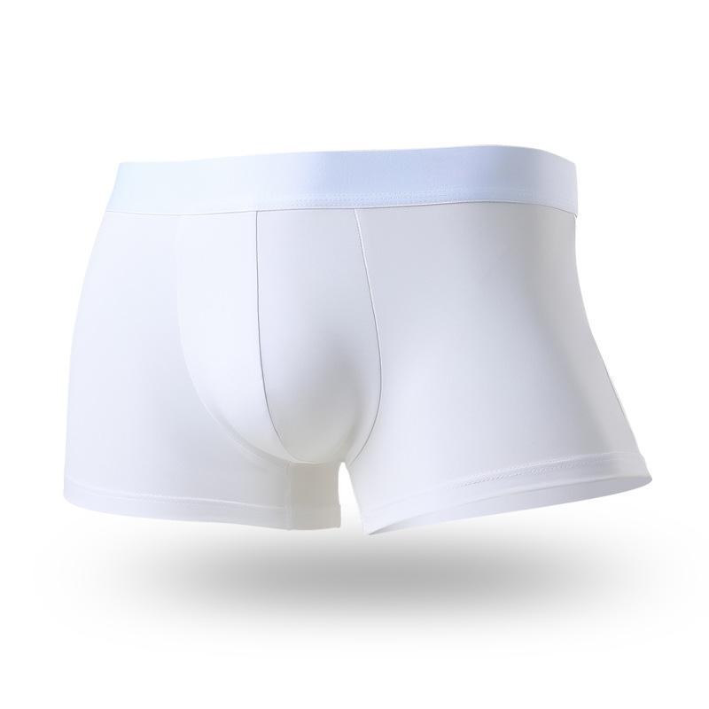 Men's Spring and Summer Solid Color Ice Silk 10A Antibacterial Double-layer Inner Breathable Briefs
