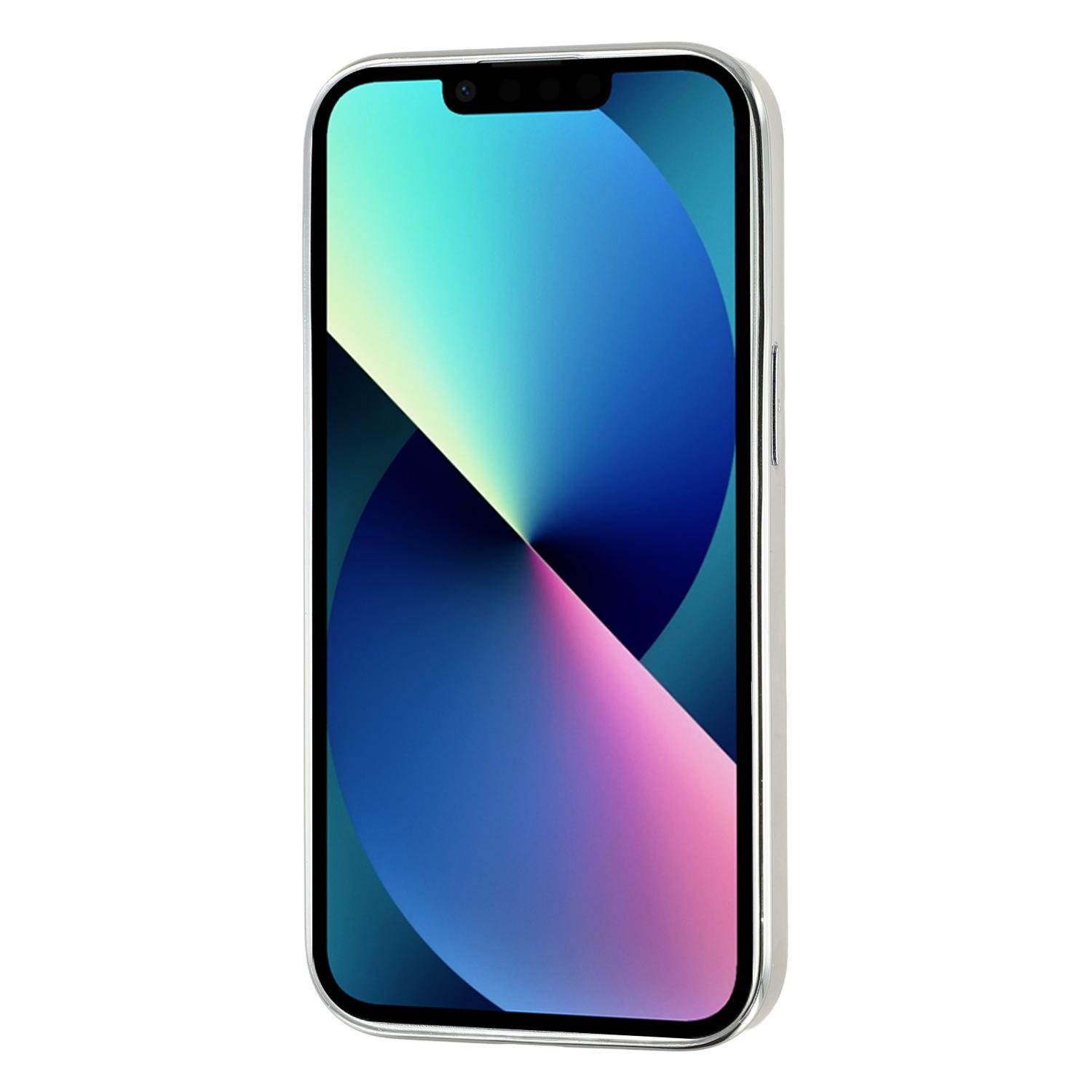 

Чохол для iPhone 13 Гальванізований Епоксидний Металевий Декор ТПУ+Акрилова Кришка для Телефону Точні Вирізи Mirror Butterfly