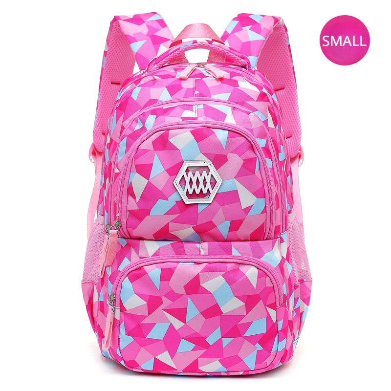 Modischer Rucksack mit geometrischem Druck für Grundschüler, Mädchen, Teenager, leichte Nylon-Schultasche, tragbarer Laptop-Rucksack