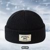 Embroidered Lettering Knit Beanie Hat Casual Warm Pullover Cap for Men Women Winter Fall