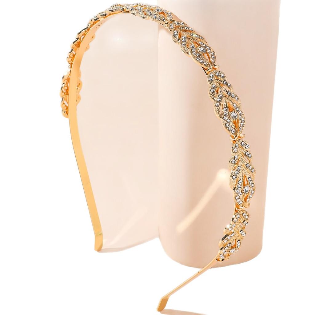 Thin Headband for Women Rhinestone Hair Accessory Slim Sparkle Bridal Wedding Daily Wear Elegant Headpiece