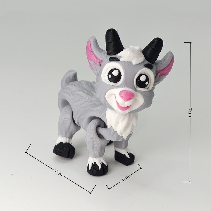 3D Printed Cute Little Lamb Toy Realistic Animals Goats Model Movable Joints Home And Office Desk Ornament Kids Toy Gift
