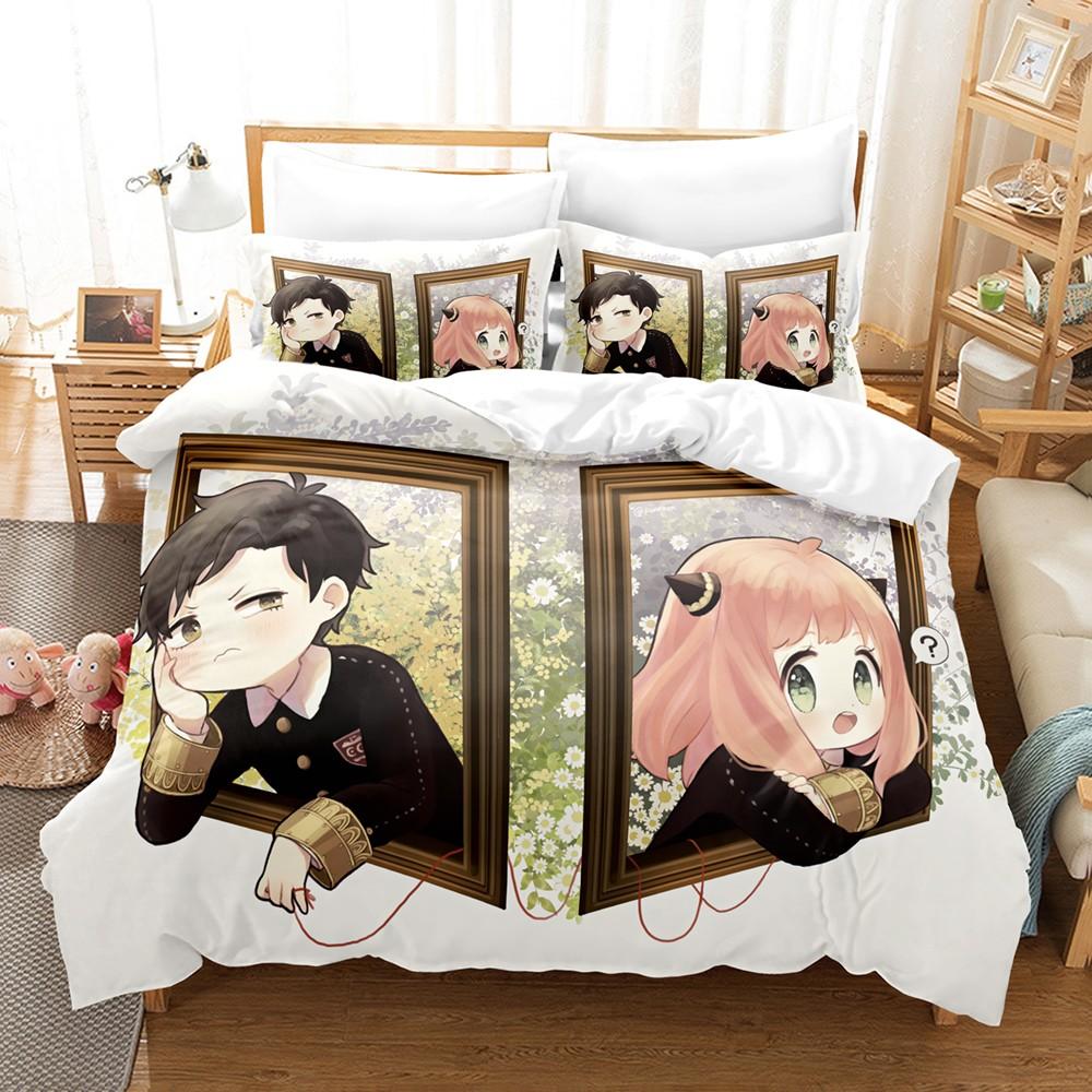 Anime SPY×FAMILY Bedding Set Anya Forger Duvet Cover Set Microfiber Single Queen King Twin Full Size Duvet Cover For Gifts