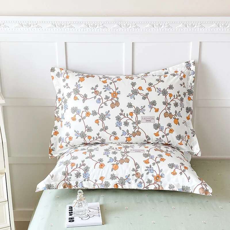 100% Cotton 1PC Floral Pillow Cover, Bedding Pillowcase Bedroom Home Décor Cushion Cover, Custom Sizes Bed Pillow Cover 51x76cm