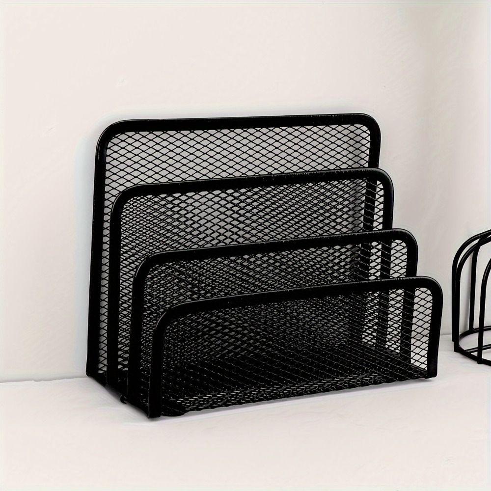 Metal Desk Office File Holder Multifunctional Mesh Desk Organizer  Business Card File