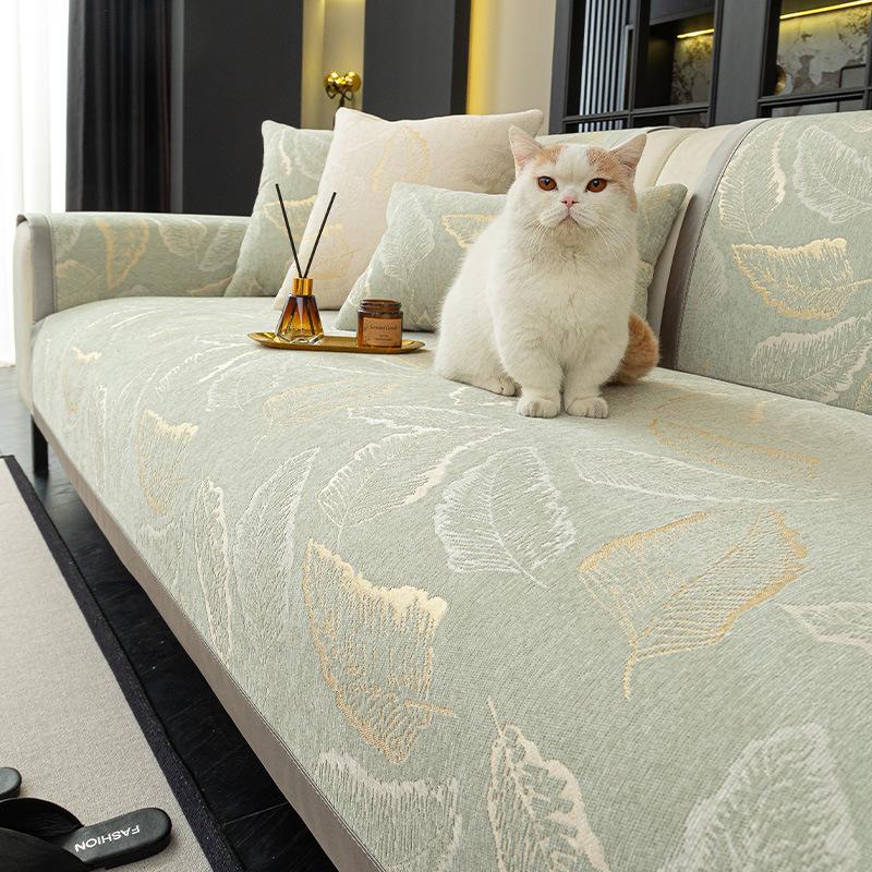 Light Luxury High-End Sofa Towel Cover Cloth Four-Season Universal Non-Slip Straight Row Seat Cushion  New Leather Sofa Cushion