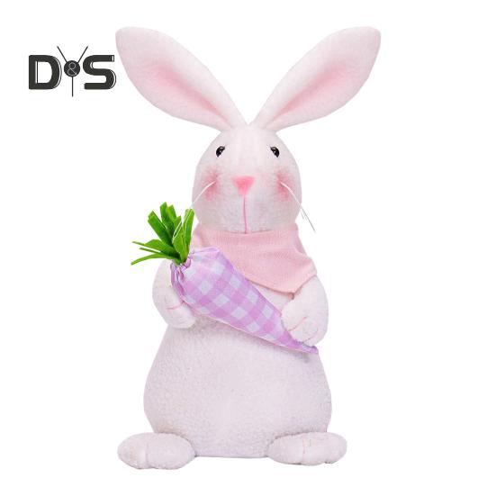 

Пасхальный кролик плюшевая кукла мультяшный плюшевый кролик держит морковное яйцо плюшевый кролик украшение стола для дома пасхальный весенний декор A