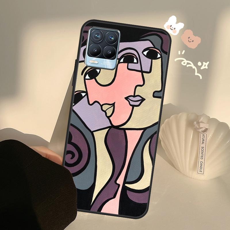 Abstract Portrait Art Painting Case For Realme C71 C63 C61 C55 C51 C53 C25 C65 C67 C75 11 12 13 14 15 Pro Plus GT6 GT7 Pro