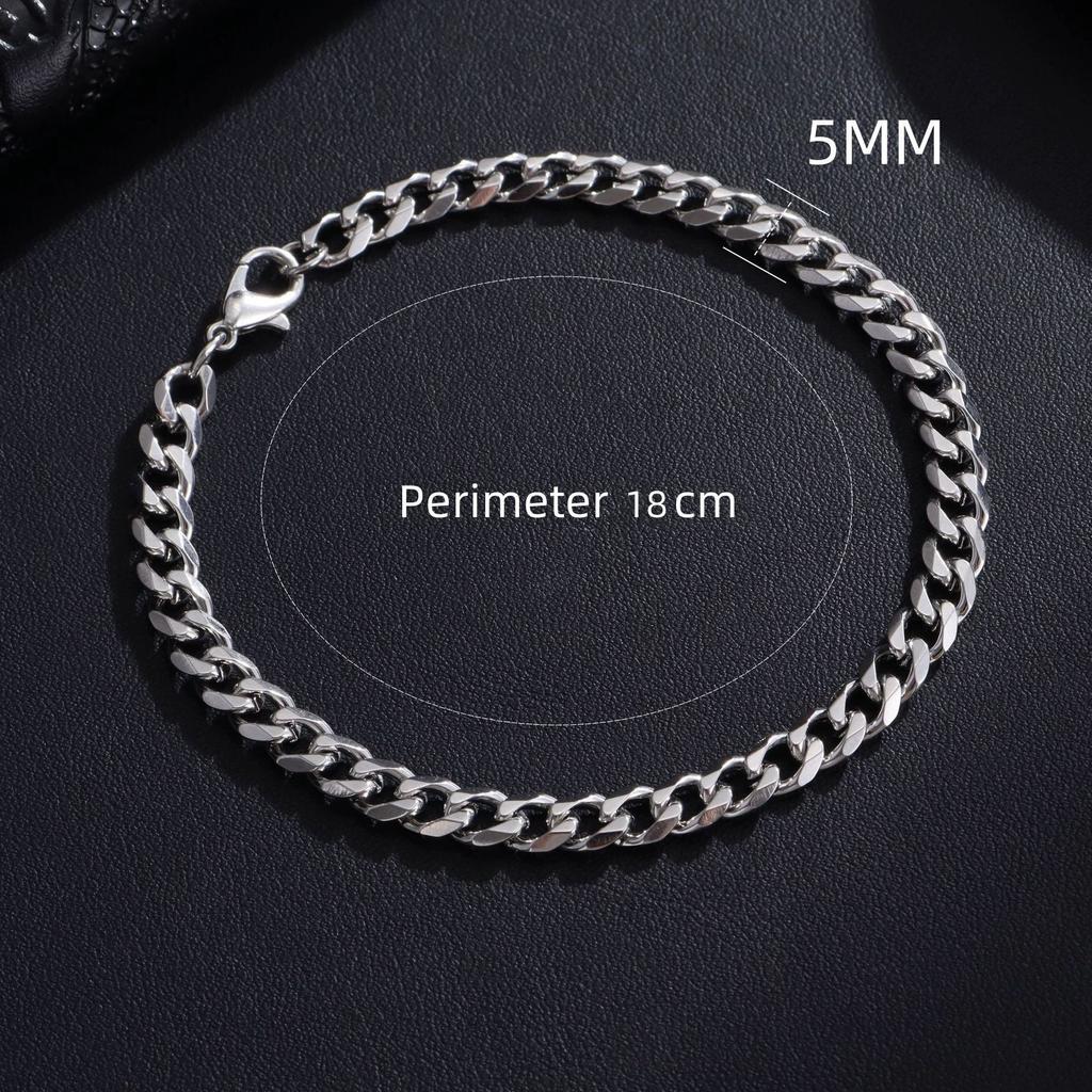 Titanium steel non-fading Cuban bracelet trendy hip-hop raw jewelry stainless steel bracelet