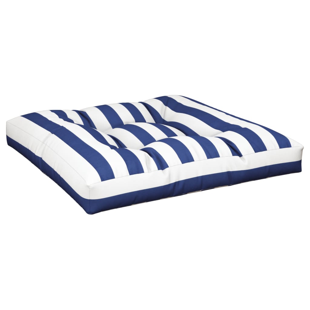 2 Piece Pallet Cushions Blue & White Striped Fabric