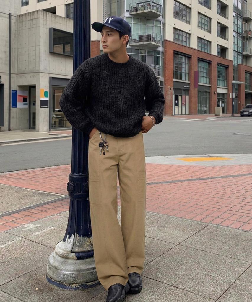AGOD Side Cut Pocket Peachskin Cotton Pants [Beige]