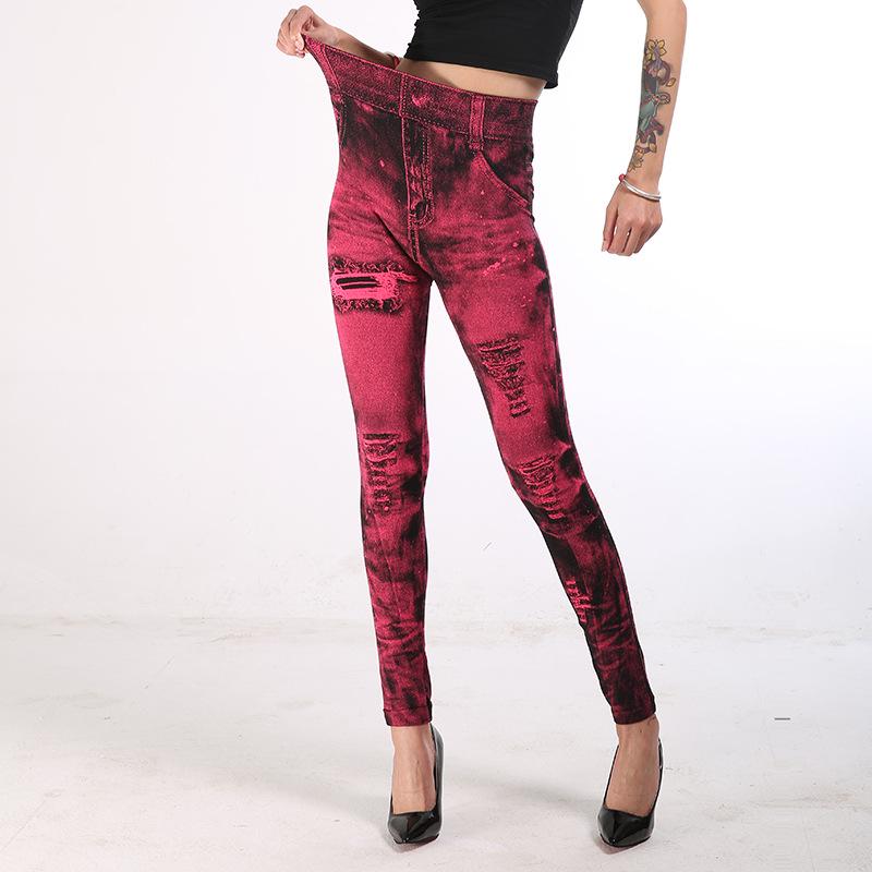 Pantalones cortos ajustados para mujer, pantalones casuales elásticos, mallas Push Up de cintura alta de mezclilla de imitación