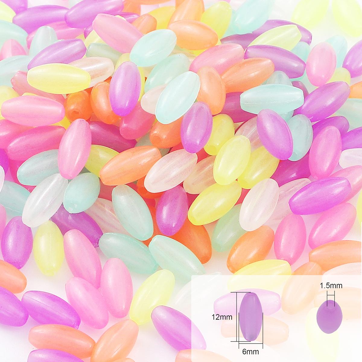 

500 г Разноцветные акриловые светящиеся бусины Круглые геометрические бусины для изготовления ожерелий, браслетов и ювелирных изделий своими руками 12x6mm