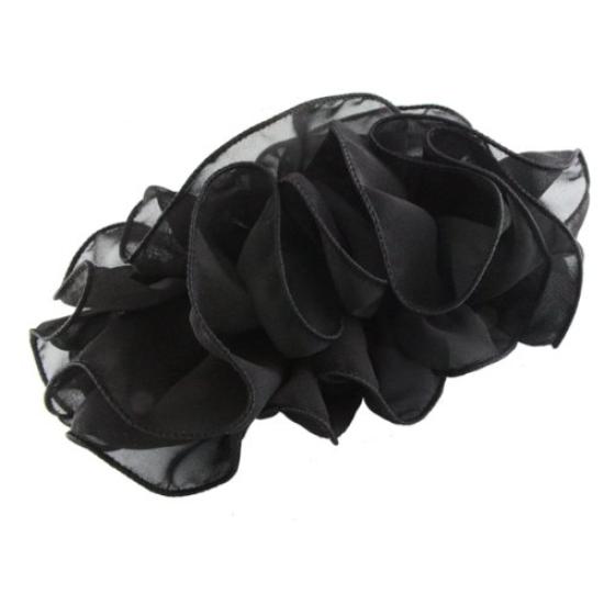 

VINGTAINE Soft Chiffon Banana Clip Simple Hair Accessory Black [Vintaine] H-24A-BK