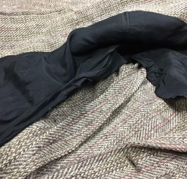 HARRIS TWEED Tailored Jacket Men M Gray Brown Single 2 Button Special Price(USED)