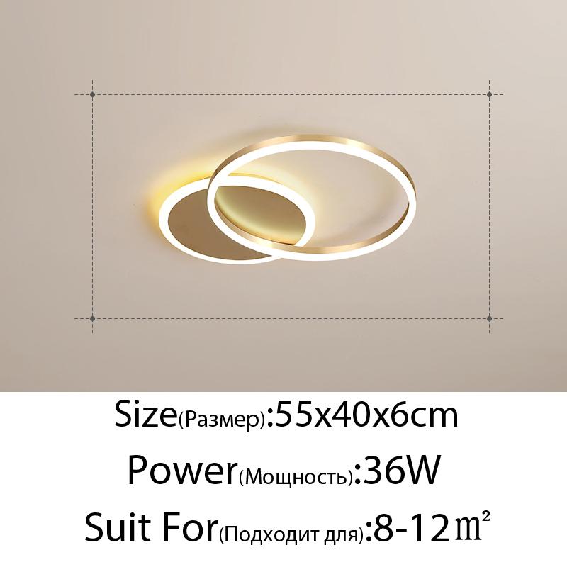 Modern Round Design Ceiling Lights For Living Room Bedroom Gold White Coffee Painted  Circle Rings Lighting Fixtures Luminaire Warm White No remote