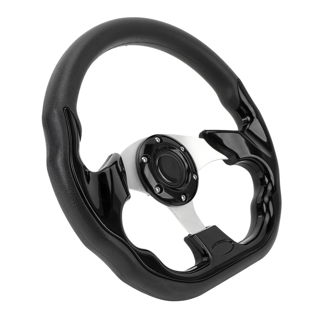Car Steering Wheel 13in PU Stylish Look Impact Proof Enhanced Grip Easy Installation Racing Steering Wheel for Vehicle