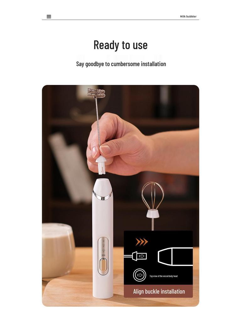 Electric Handheld Milk Frother & Egg Beater for Coffee and More