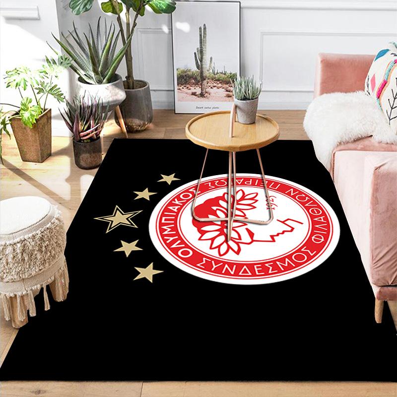 Olympiakos Piräus Muster Teppich Fußmatte für Wohnzimmer oder Schlafzimmer Weicher und Bequemer Teppich ein Geschenk für Geburtstag und Feiertag.
