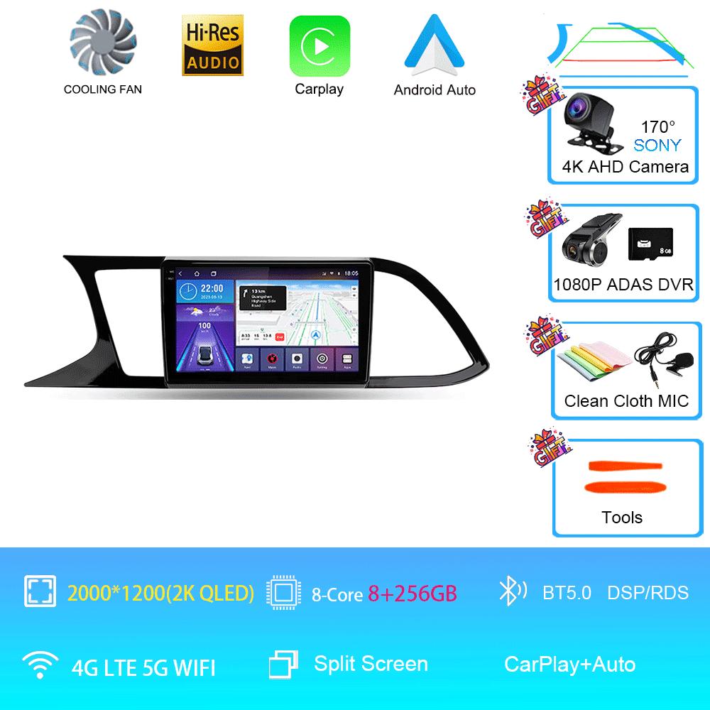 Car Radio Android 14 Carplay Auto For Seat Leon 3 MK3 2012-2020 GPS Navigation 4G WIFI Multimedia Video Player Stereo 360 Camera