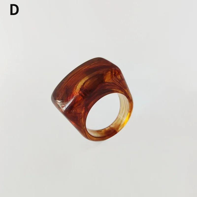 Anillos de Resina Acrílica Creativos de Moda Vintage Simples Geométricos Cuadrados para Mujeres Hombres Joyería