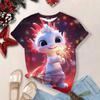 Women's Cartoon Dragon T-Shirt Fashion 3d T Shirt Fashion Near Short-Sleeved Oversized Streetwear Tees Casual Woman Tops