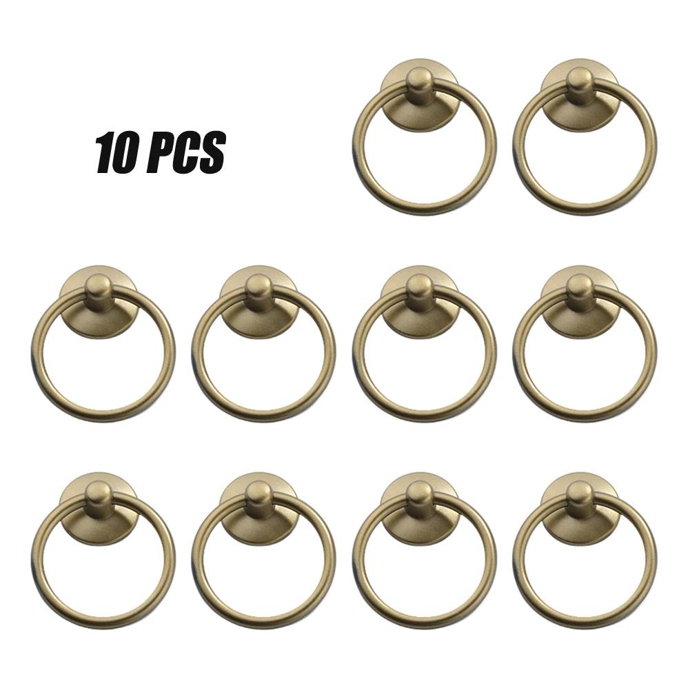10 Stück Vintage Runder Ring Möbel Türgriff Legierung Schrank Kommode Schublade Knöpfe Griff Schrank Für Schmuckschatulle Türring