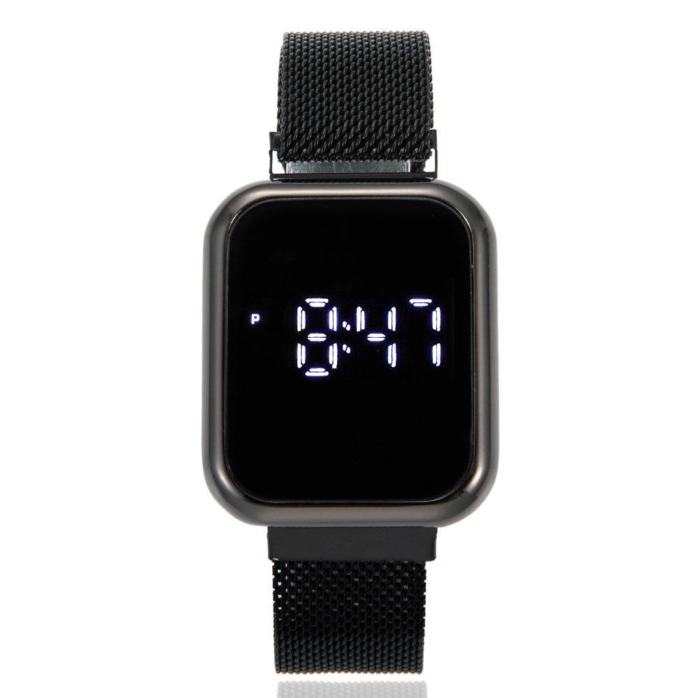 Square LED Touch Watch with Magnetic Milanese Strap, Luminous for Students